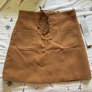 Brown suede skirt
